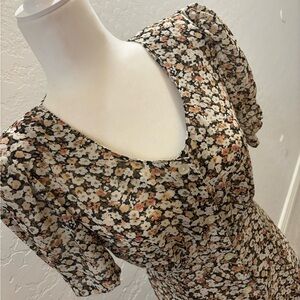90s Vintage Floral Print Dress Sz 9